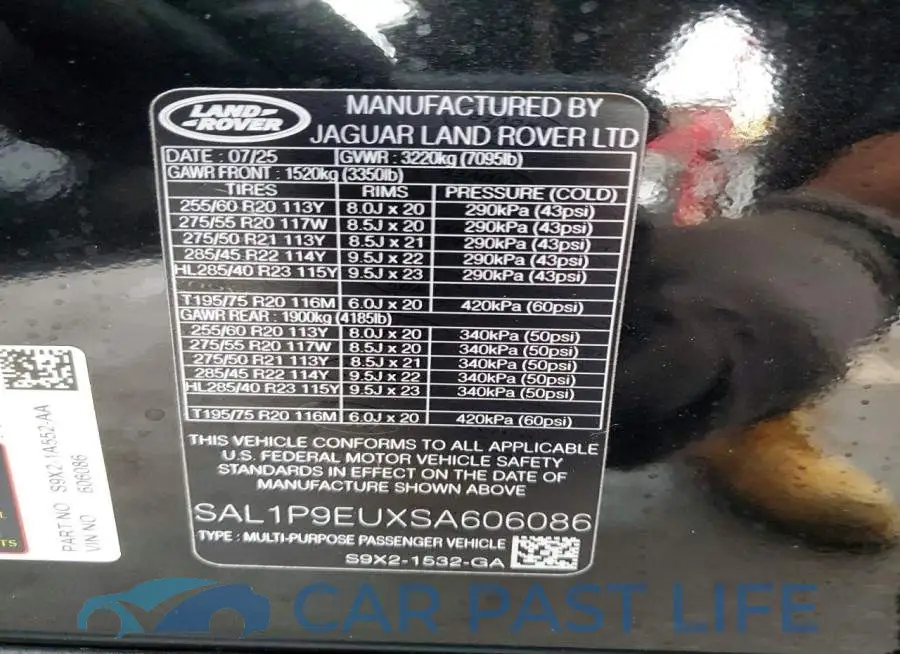SAL1P9EUXSA606086# 13