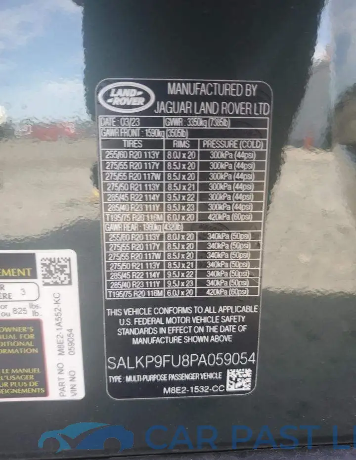 SALKP9FU8PA059054# 13
