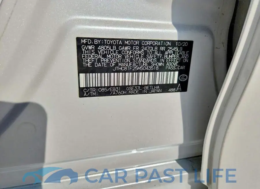 JTHC81F25M5043518# 12