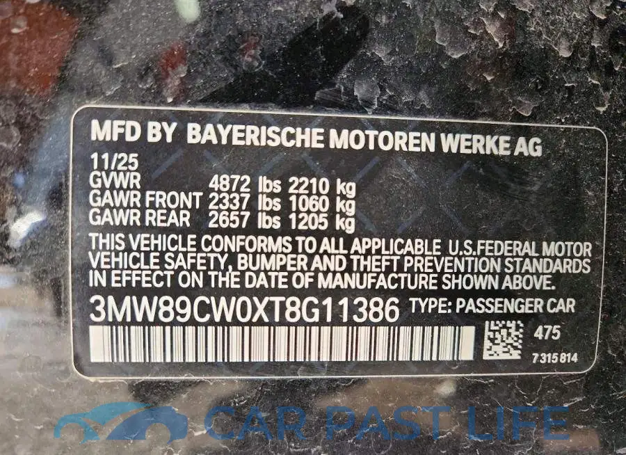 3MW89CW0XT8G11386# 12