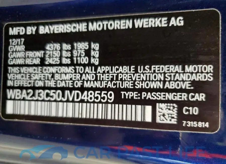 WBA2J3C50JVD48559# 13