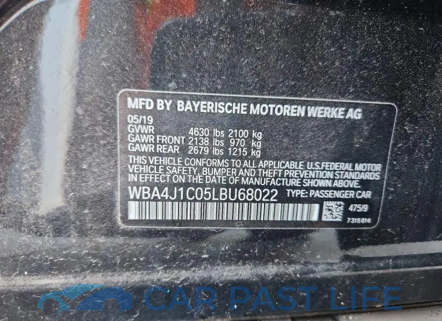 WBA4J1C05LBU68022# 12
