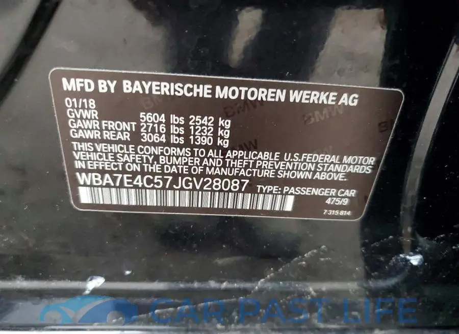 WBA7E4C57JGV28087# 12