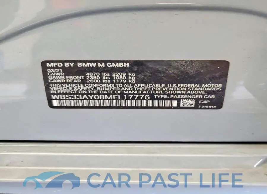 WBS33AY08MFL17776# 12