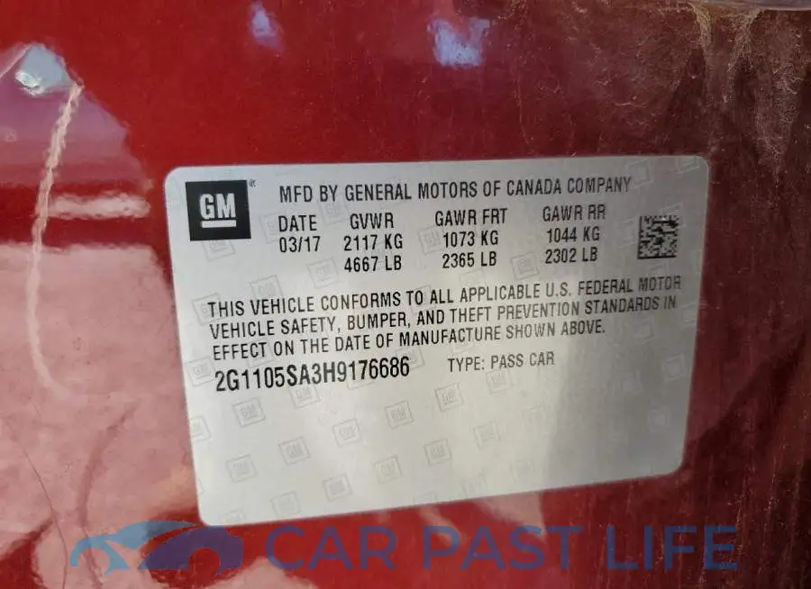 2G1105SA3H9176686# 12