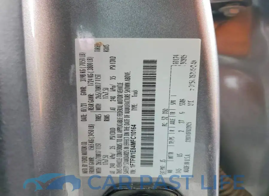 1FTFW1E84MFC10164# 12