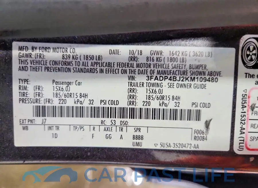 3FADP4BJ2KM109480# 12