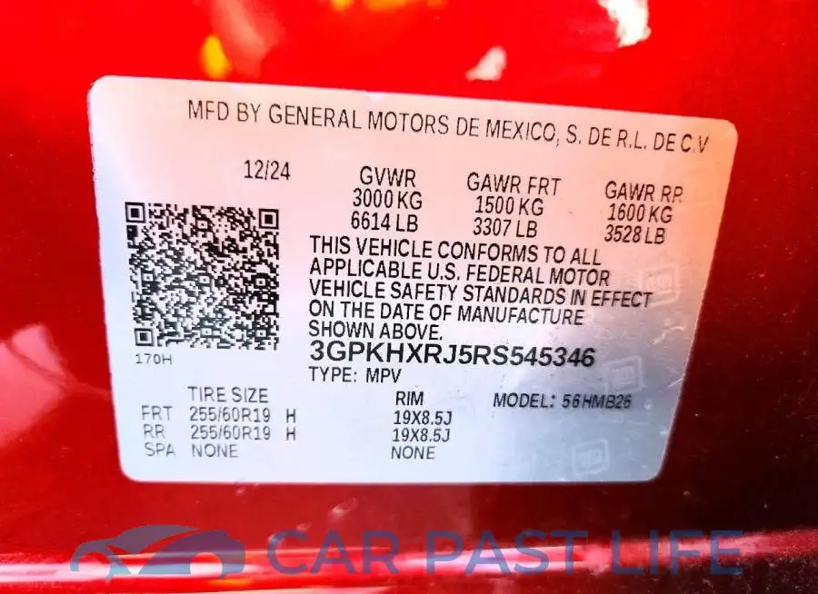 3GPKHXRJ5RS545346# 13