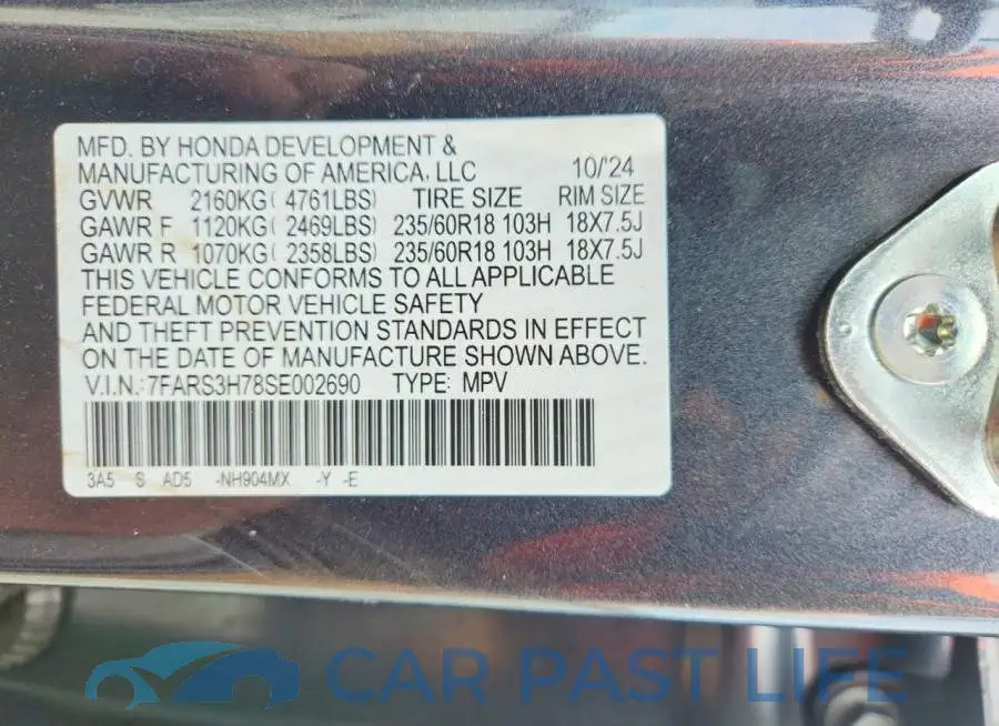 7FARS3H78SE002690# 13