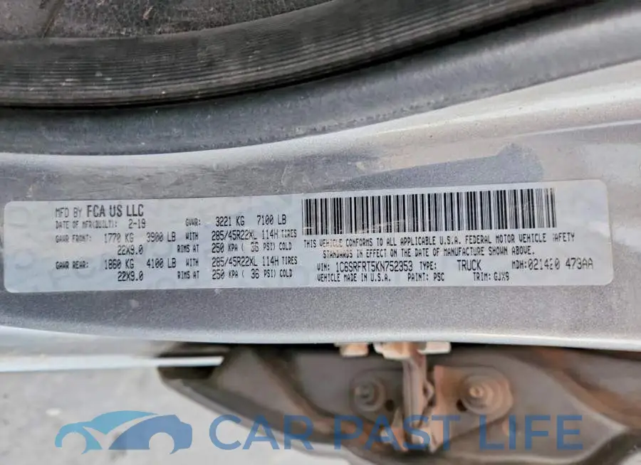 1C6SRFRT5KN752353# 13
