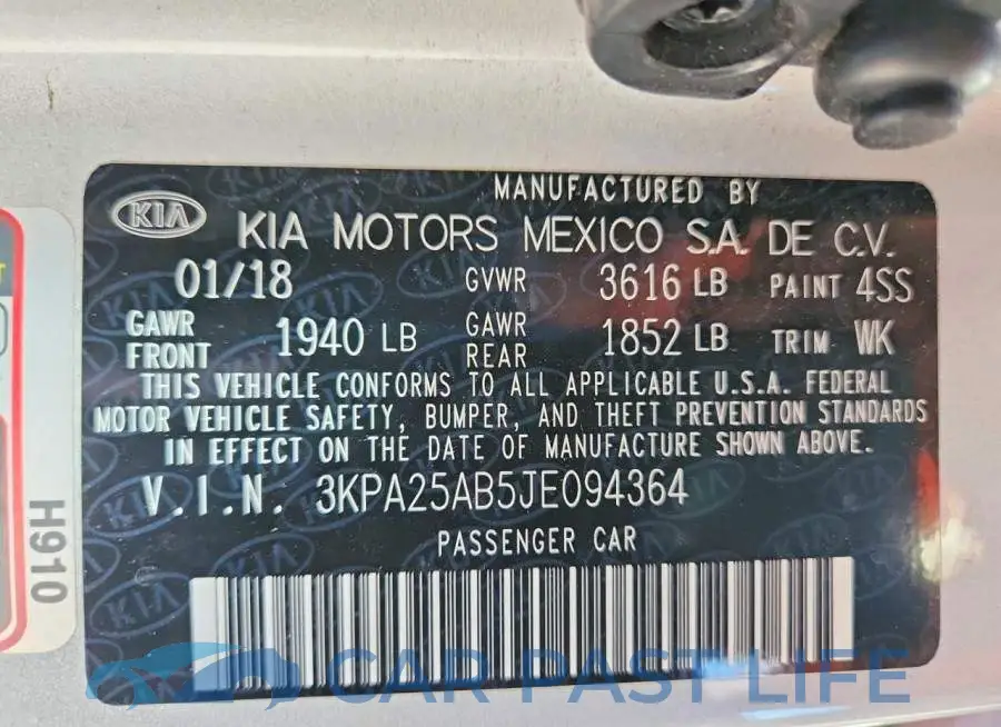 3KPA25AB5JE094364# 13