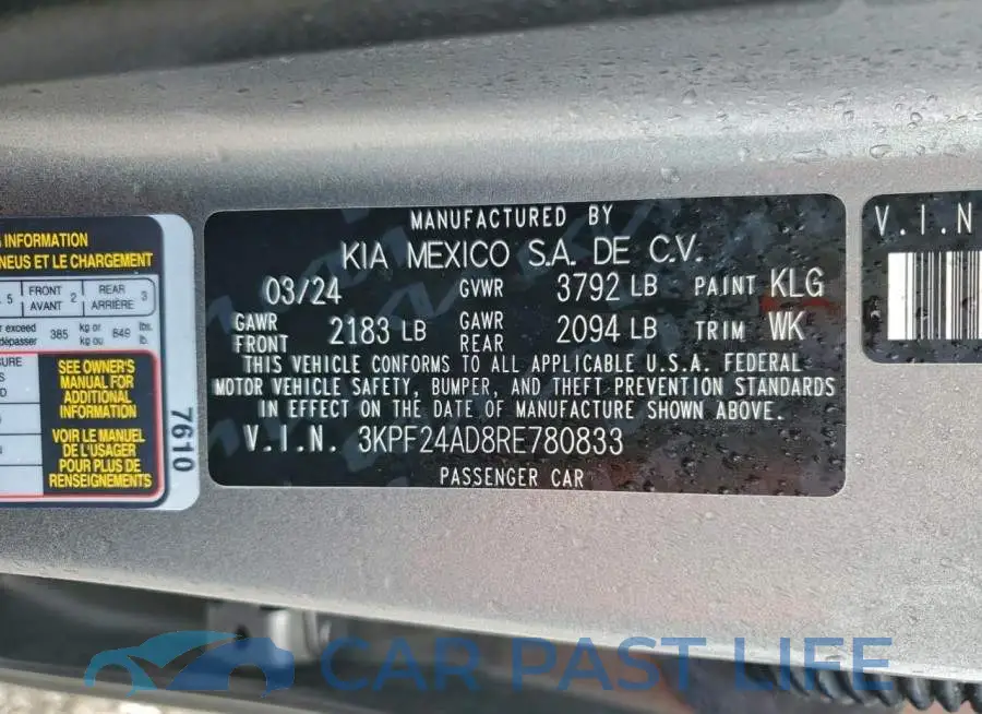 3KPF24AD8RE780833# 12