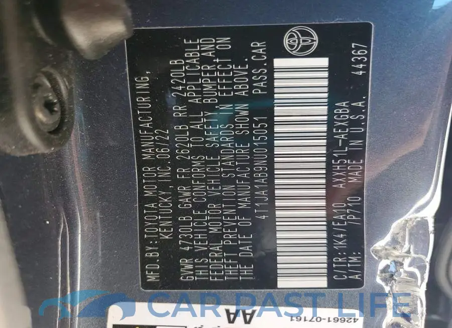 4T1JA1AB9NU015051# 12