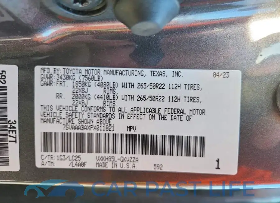 7SVAAABAXPX011821# 13