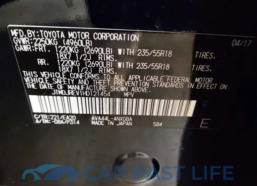 JTMDJREV1HD121454# 14
