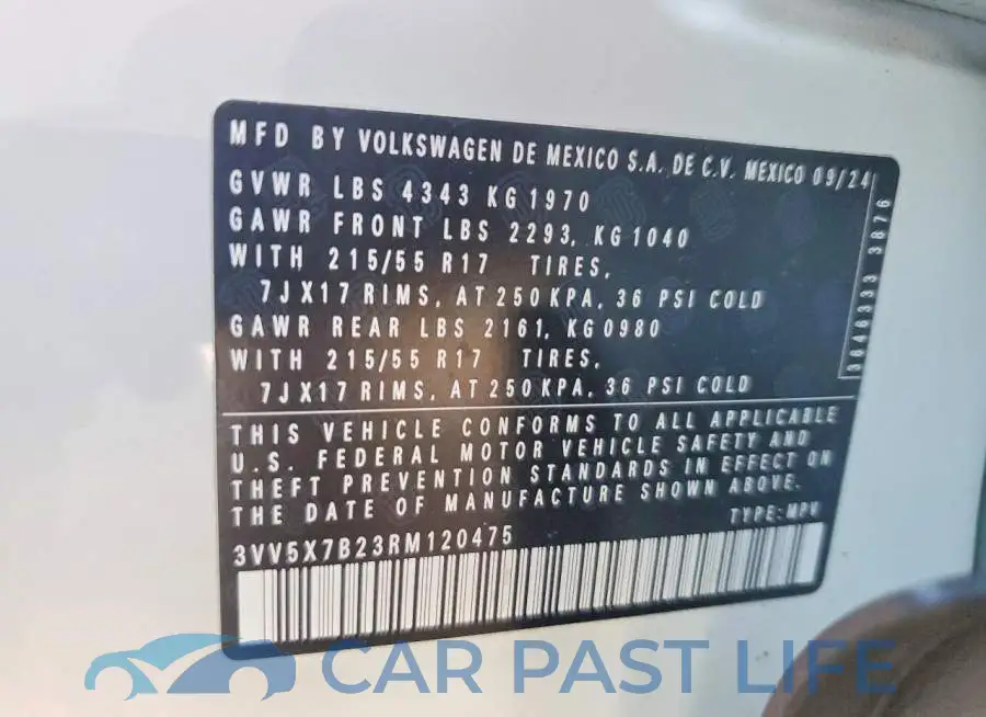 3VV5X7B23RM120475# 12