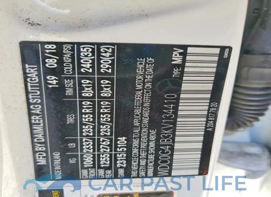 WDC0G4JB3KV134410# 14