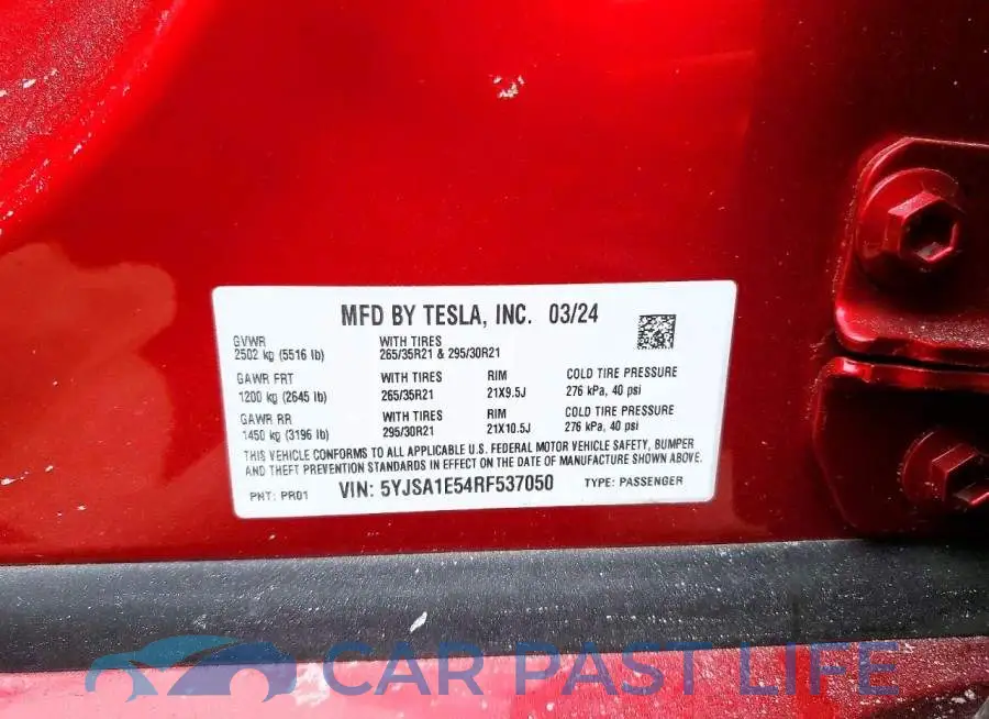 5YJSA1E54RF537050# 12