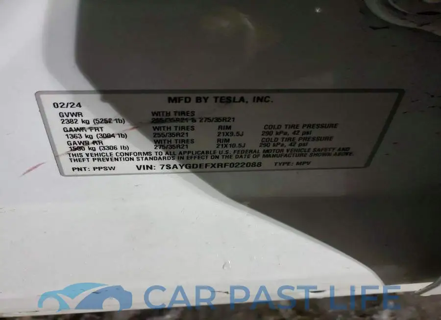 7SAYGDEFXRF022088# 12