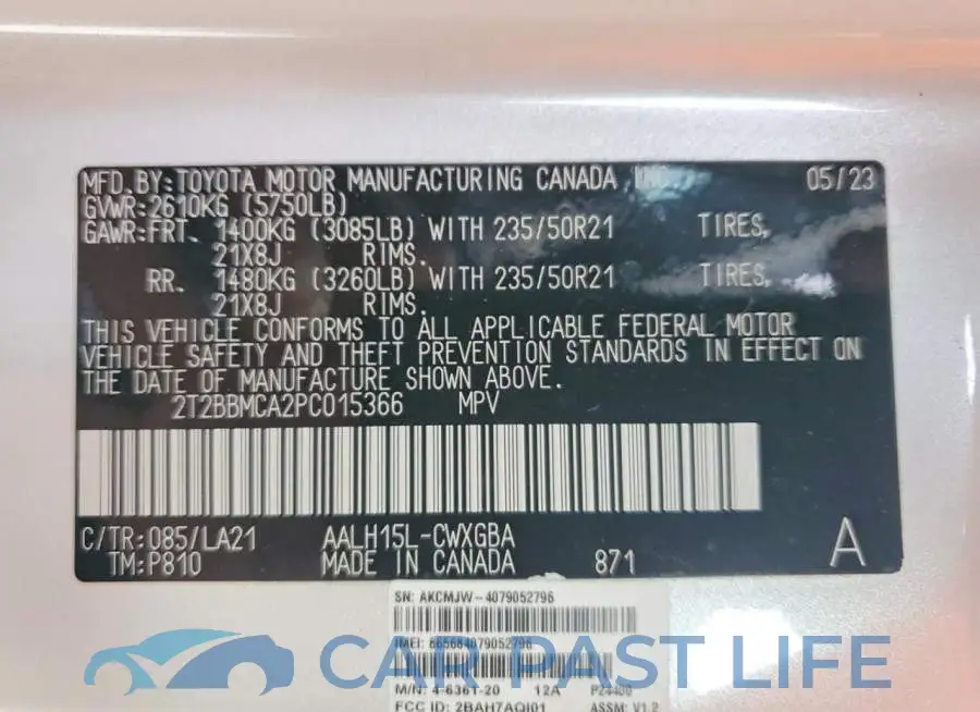 2T2BBMCA2PC015366# 13