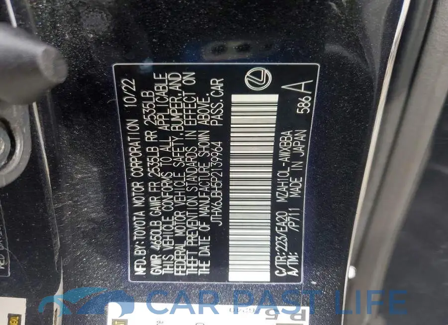 JTHX6JBH5P2139964# 12