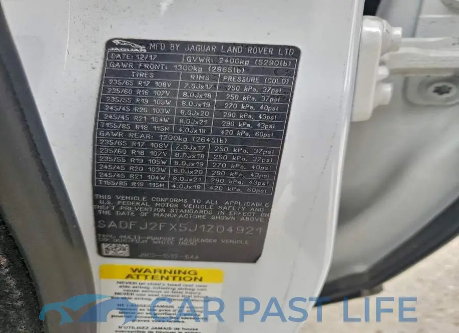 SADFJ2FX5J1Z04921# 13