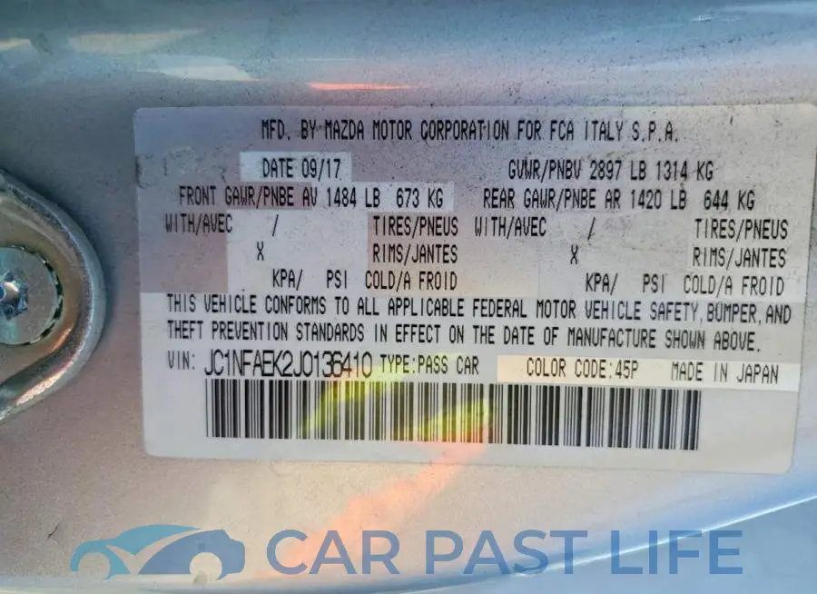 JC1NFAEK2J0136410# 12