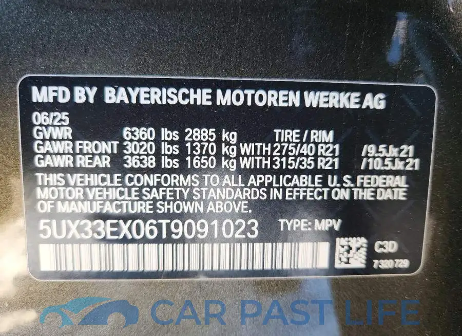 5UX33EX06T9091023# 13