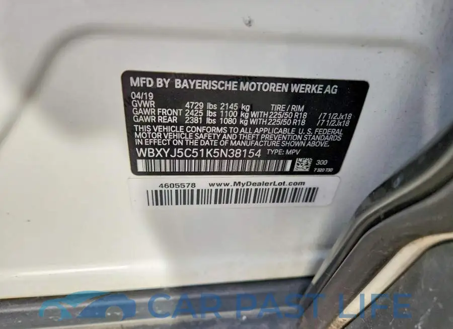 WBXYJ5C51K5N38154# 13