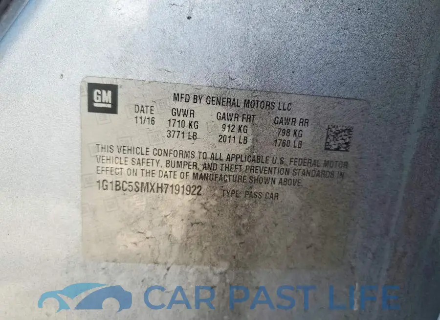 1G1BC5SMXH7191922# 12