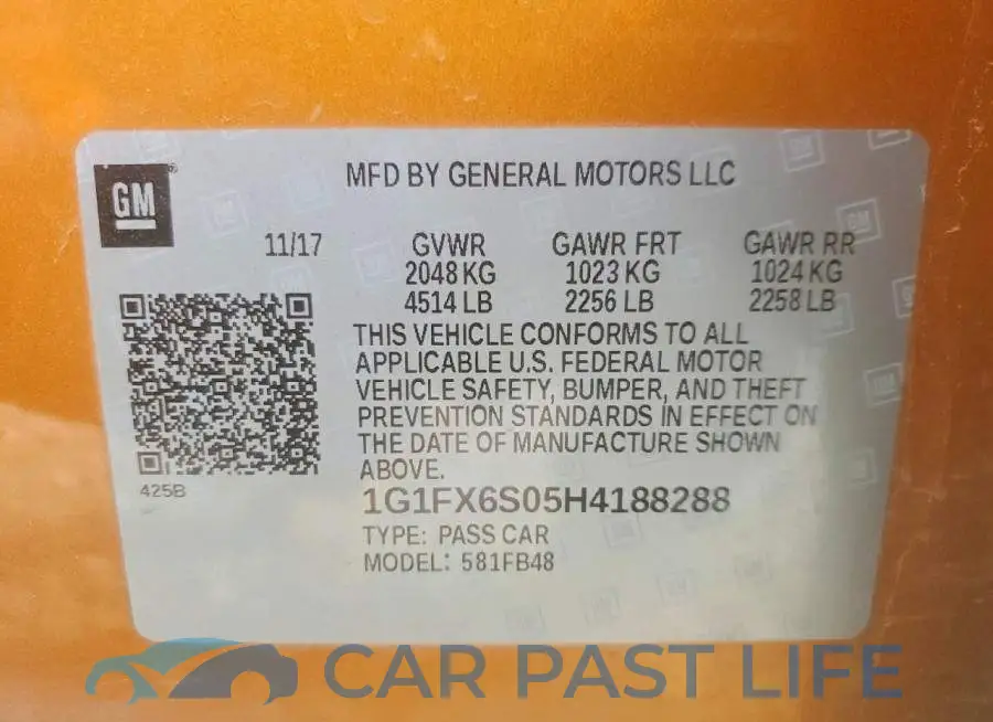 1G1FX6S05H4188288# 12