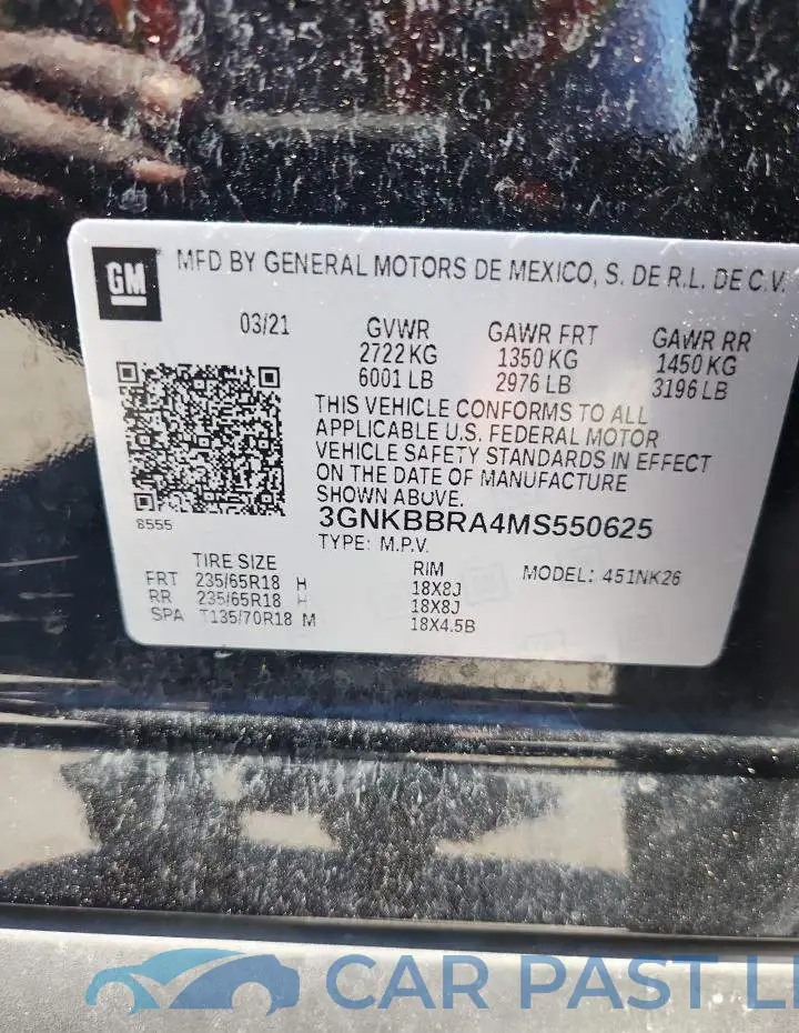 3GNKBBRA4MS550625# 13