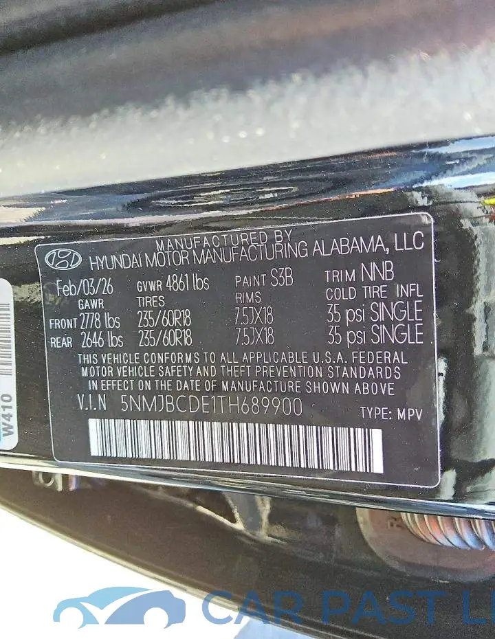 5NMJBCDE1TH689900# 13
