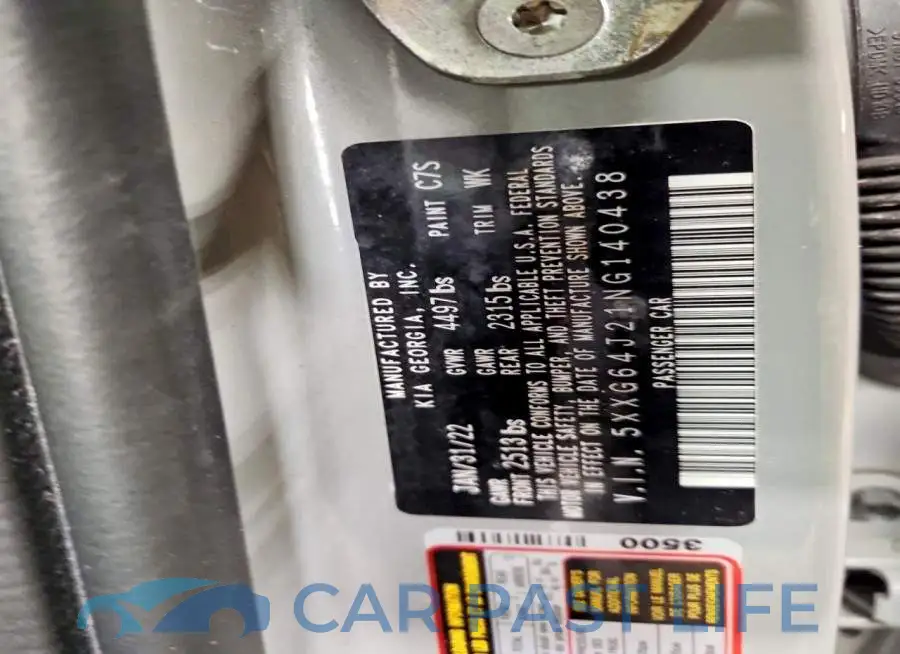5XXG64J21NG140438# 12