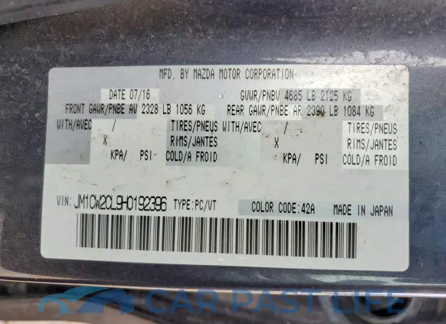 JM1CW2CL9H0192396# 13