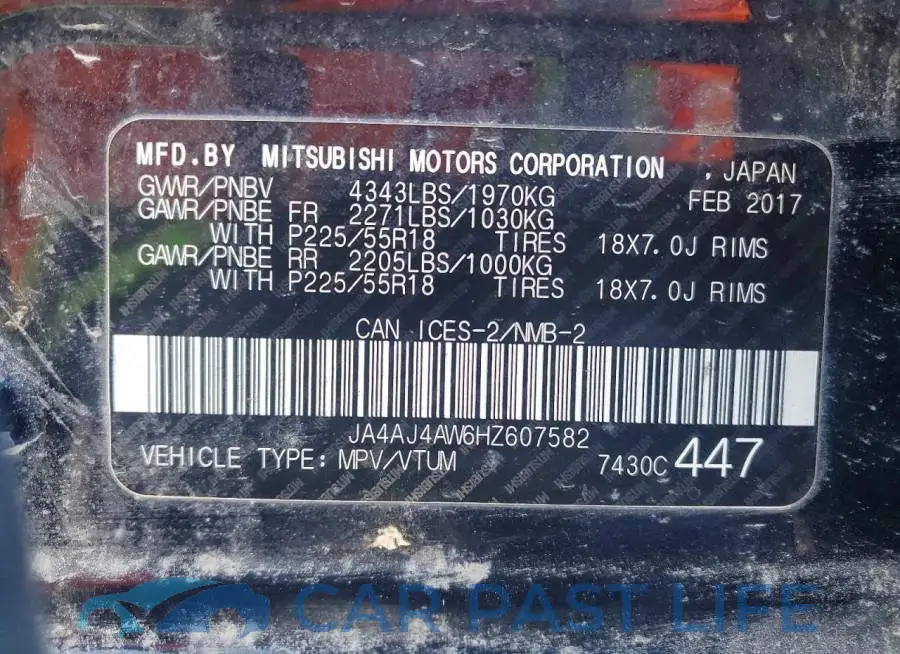 JA4AJ4AW6HZ607582# 12