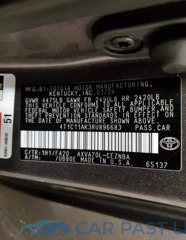 4T1C11AK3RU896683# 12