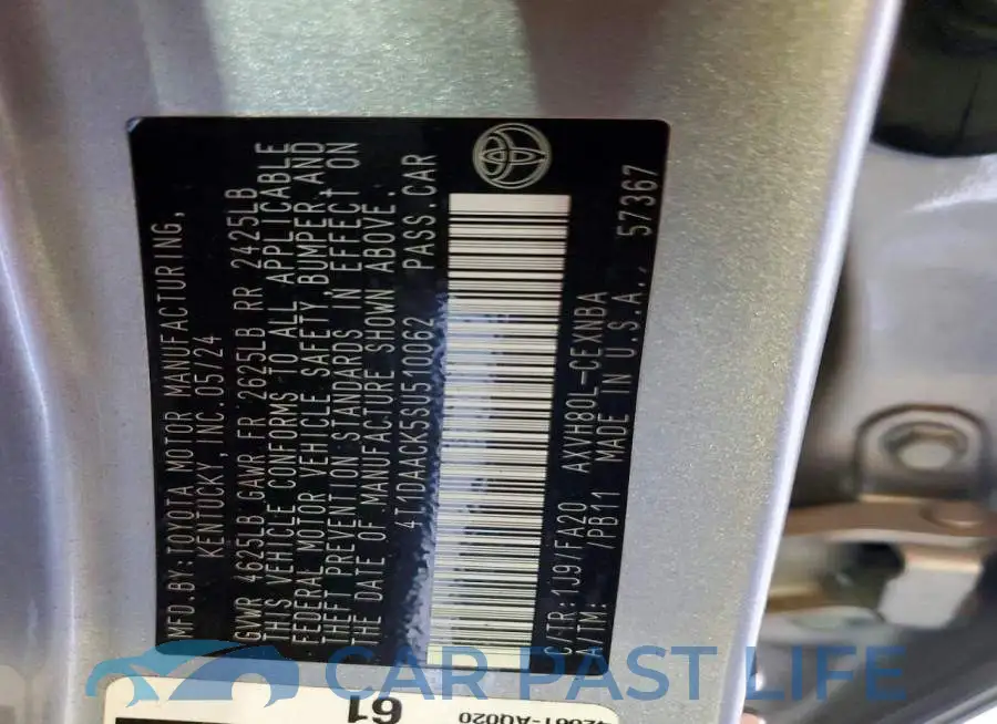 4T1DAACK5SU510062# 12