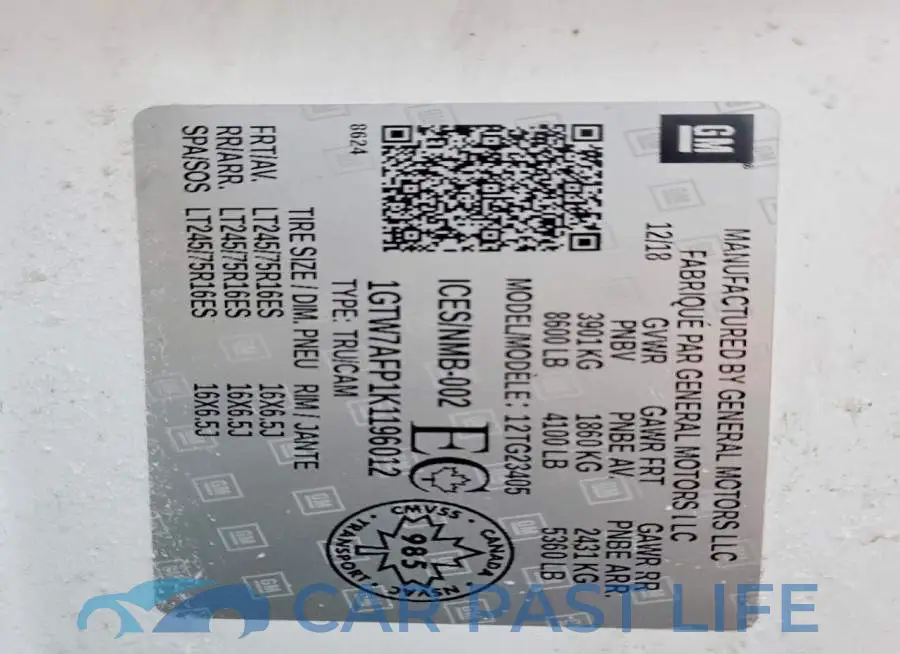 1GTW7AFP1K1196012# 13