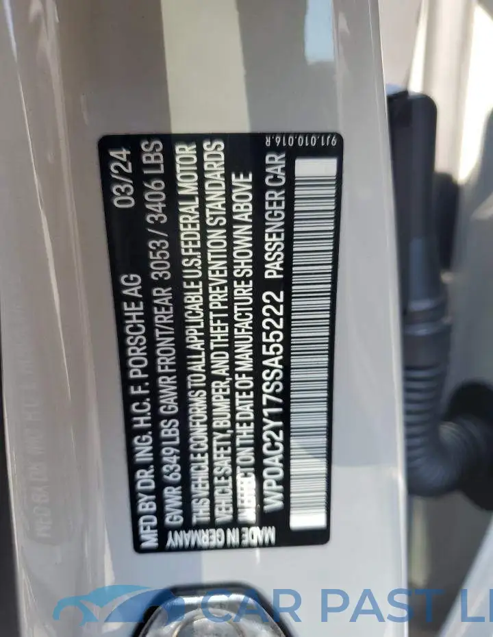 WP0AC2Y17SSA55222# 12
