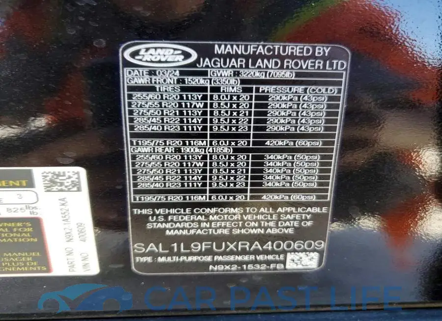 SAL1L9FUXRA400609# 13