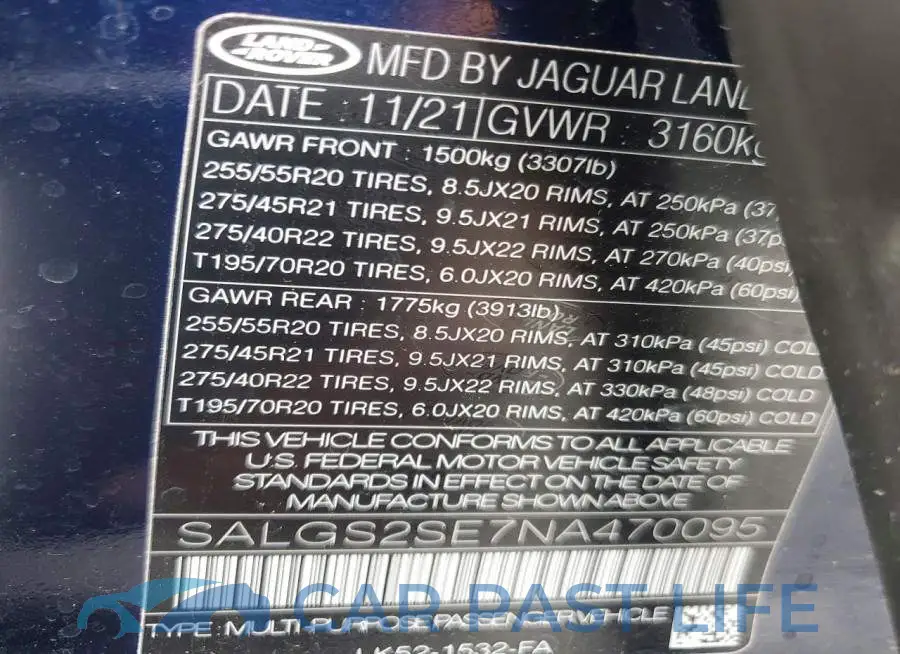 SALGS2SE7NA470095# 14