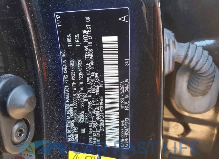2T2BGMCA4HC019406# 12