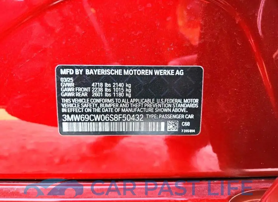 3MW69CW06S8F50432# 12