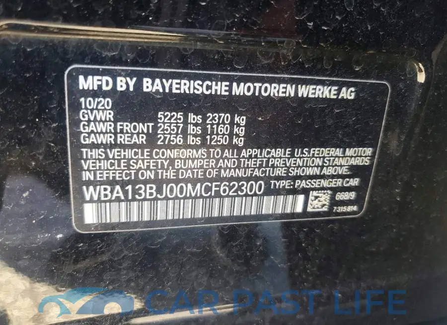 WBA13BJ00MCF62300# 12