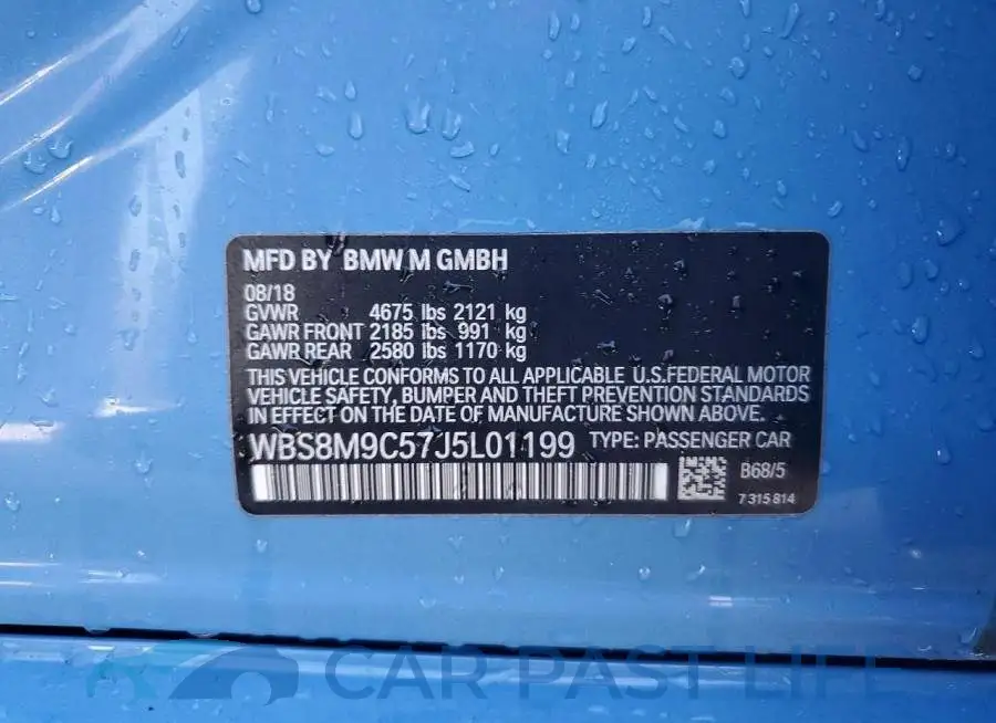 WBS8M9C57J5L01199# 12