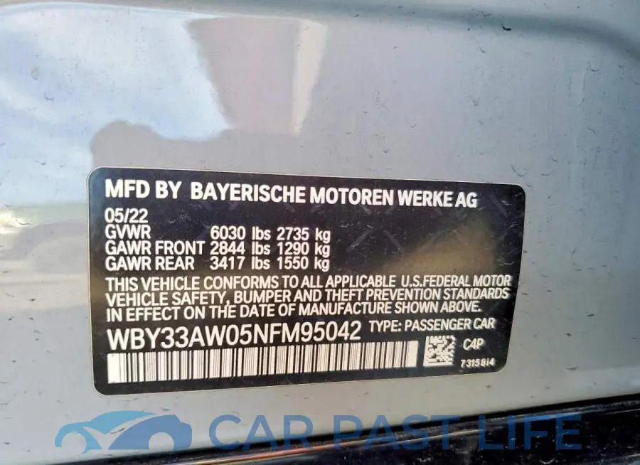 WBY33AW05NFM95042# 12
