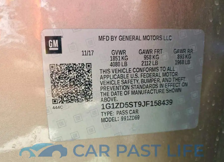 1G1ZD5ST9JF158439# 12
