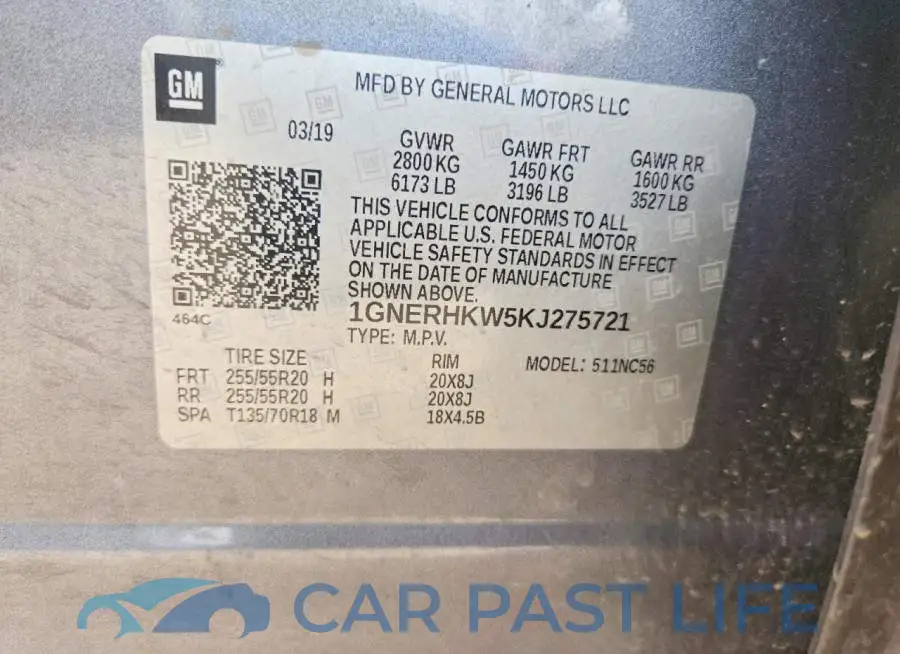 1GNERHKW5KJ275721# 12
