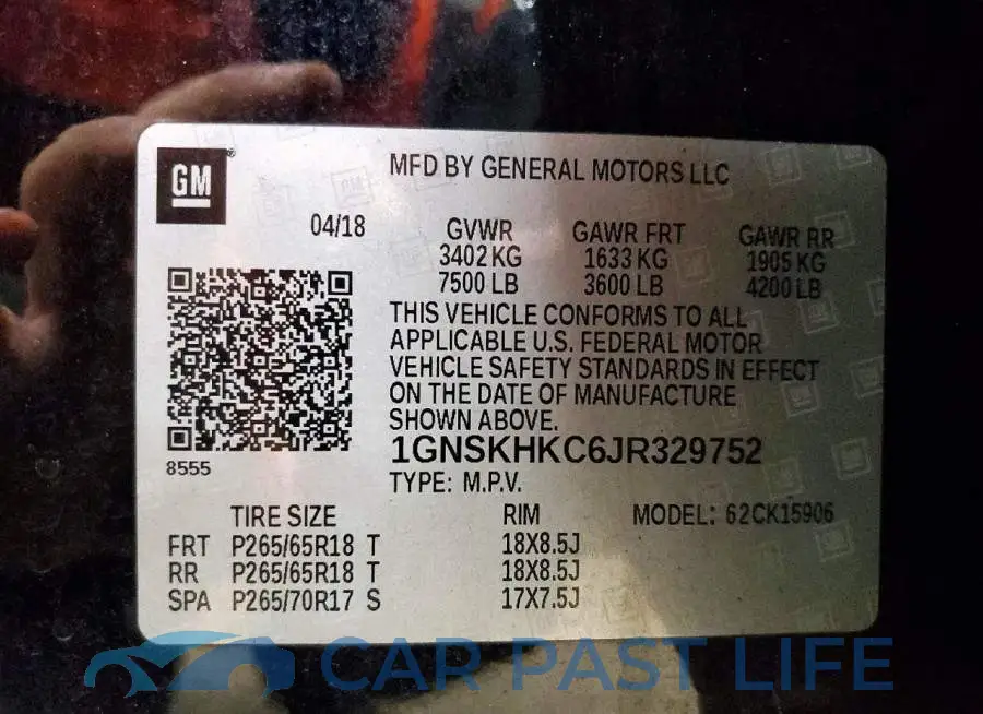 1GNSKHKC6JR329752# 13